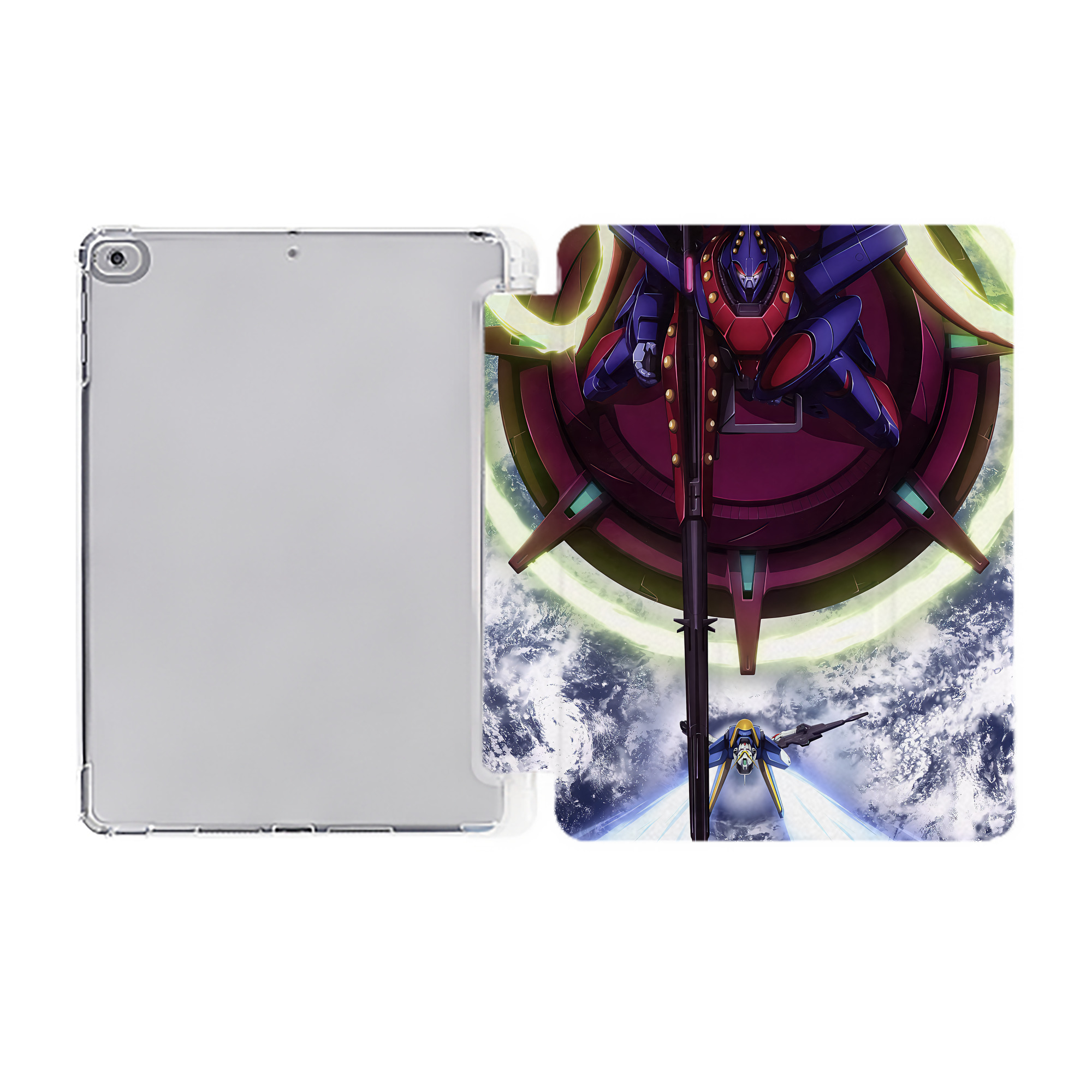 （画像用） 機動戦士ガンダム Mobile Suit Gundam IPad ケース ペン収納付き 三つ折りスタンド PUレザー×シリコン 対応機種9.5/10.5/10.9インチ